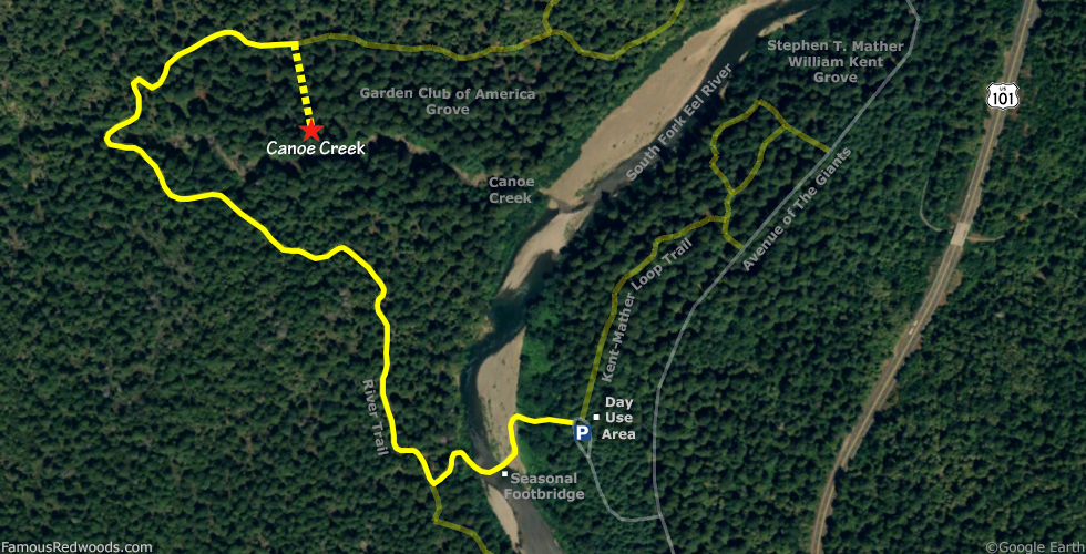Canoe Creek Tree Hike Map