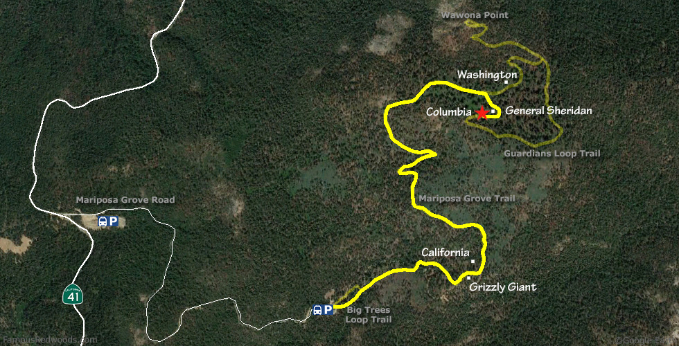 Columbia Tree Hike Map