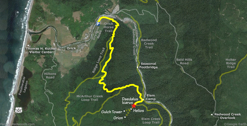 Daedalus Tree Alternate Hike Map