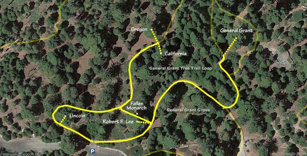 General Grant Grove Hike Map