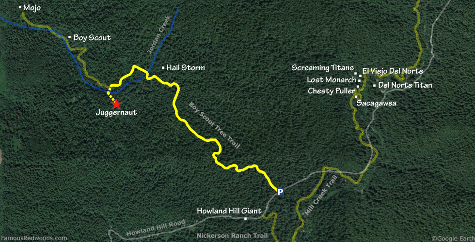Juggernaut Tree Hike Map
