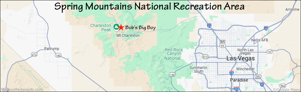 Map Spring Mountains National Recreation Area