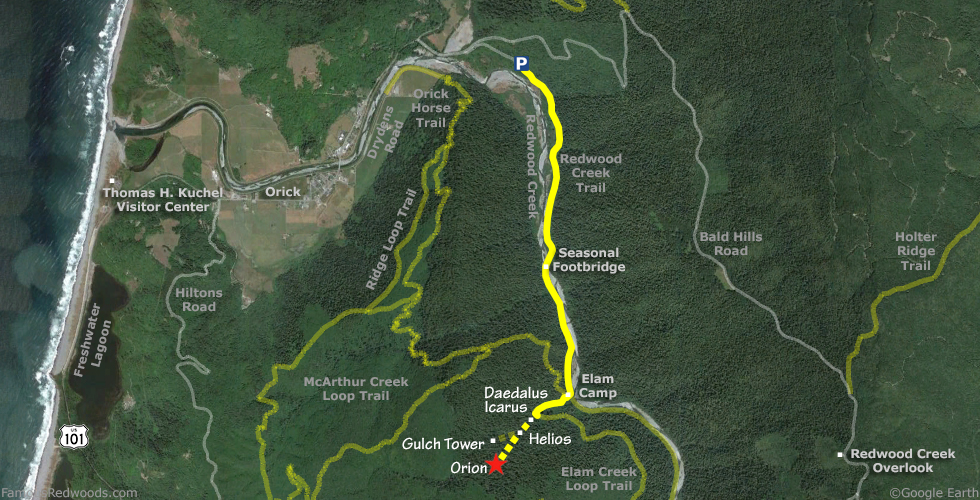 Orion Tree Hike Map