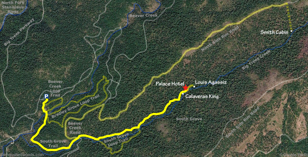 Palace Hotel Tree Hike Map