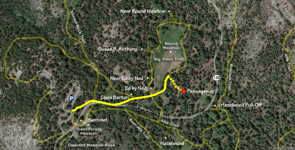 Passageway Tree Hike Map