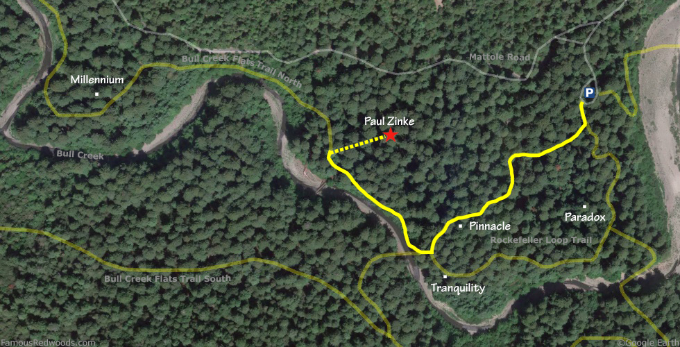 Paul Zinke Tree Hike Map