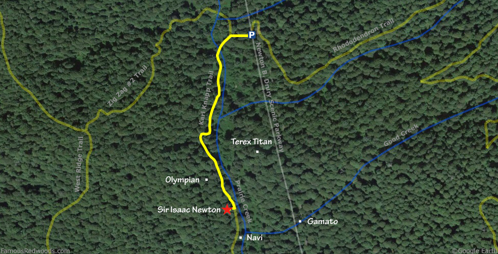 Sir Isaac Newton Tree Hike Map