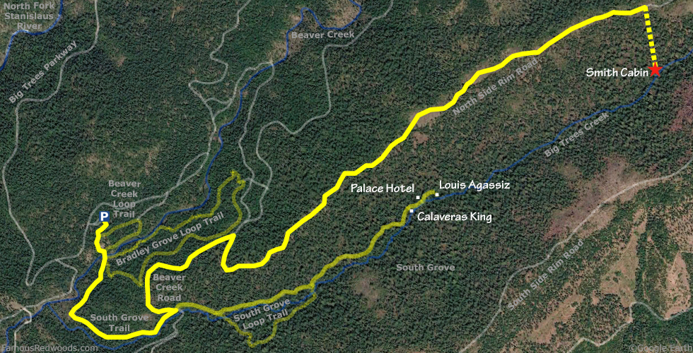 Smith Cabin Tree Hike Map