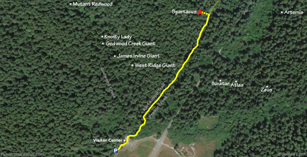 Spartacus Tree Hike Map