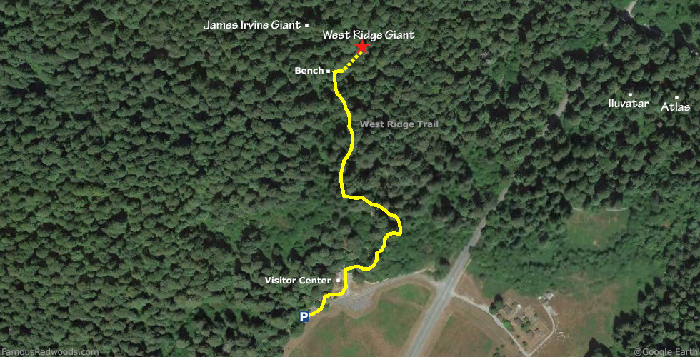 West Ridge Giant Hike Map